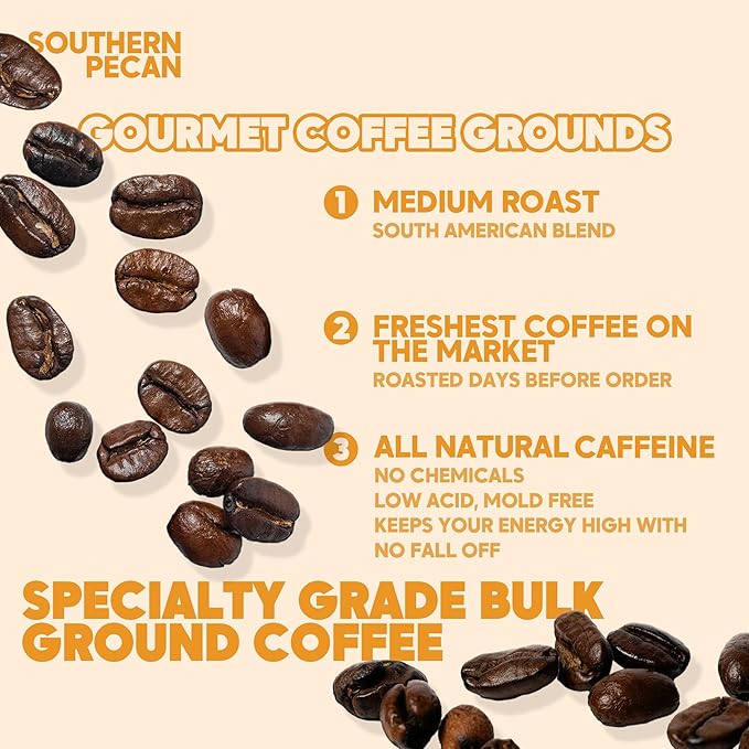 Sarasota Coffee Ground Southern Texas Butter Pecan | Medium Roast Gourmet Flavored Coffee Grounds |