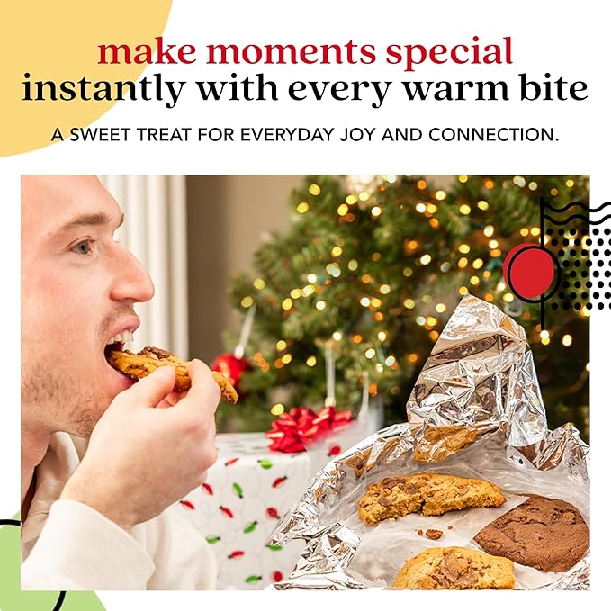 David's Cookies Assorted Fresh Baked Decadent Cookie Gift Tin – 2lb Basket with 8 Jumbo Cookies