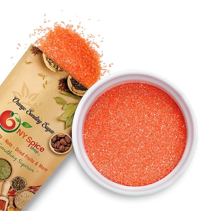 NY Spice Shop Orange Sanding Sugar - 3 Pound Sweet Colorful Edible Sprinkles For Candy Dish - Sugar