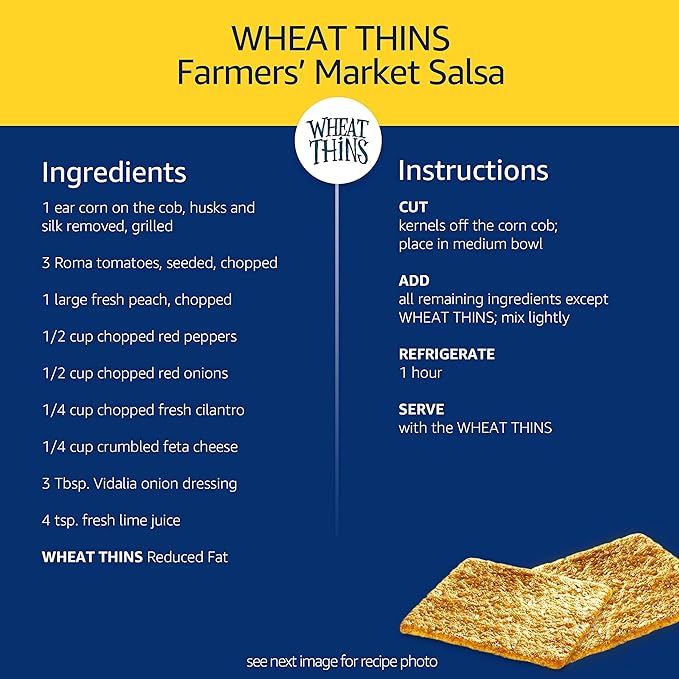 Wheat Thins Reduced Fat Snacks, Whole Grain Wheat Crackers, Bulk Snack Crackers, Family Size, 6 - 12.5 oz Boxes