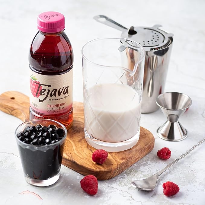 Tejava Unsweetened Raspberry Black Iced Tea, 16.9oz PET Bottles, Award Winning, Non-GMO-Verified