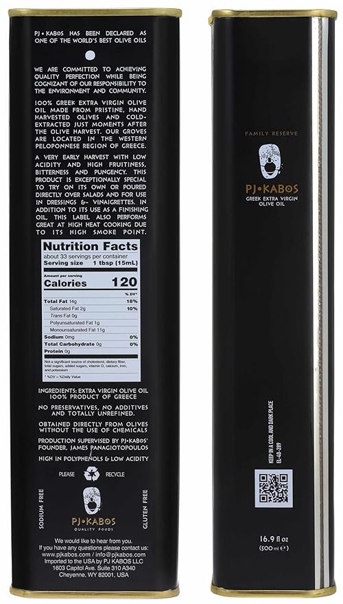 P.J. KABOS 2024/25 Harvest, Very High Phenolic (750+mg/kg), Natural Greek Extra Virgin Olive Oil