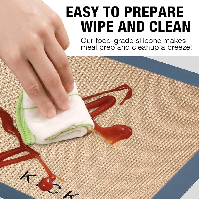 Silicone Baking Mat Large Set 4 Half Sheet-Silicone Bakeware Mat for Oven Reusable Heat Resistant