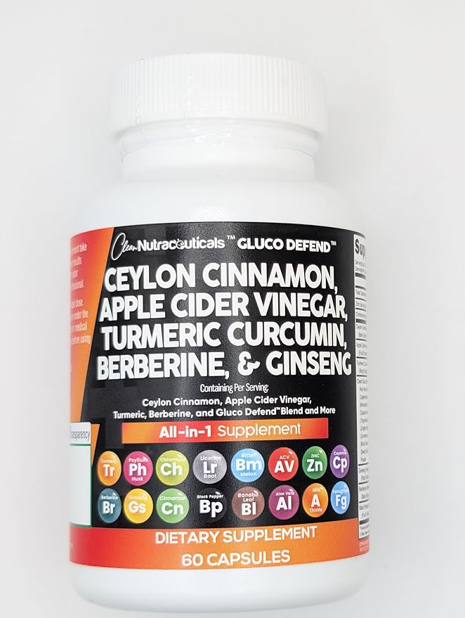 Clean Nutraceuticals Ceylon Cinnamon Turmeric Apple Cider Vinegar Ginseng Berberine Plus Bitter