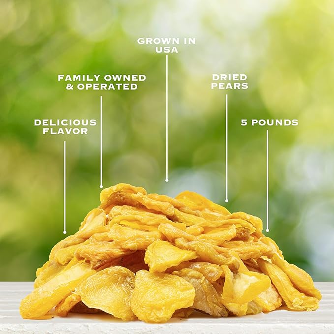 Traina Home Grown Extra Fancy Dried Pear Halves - SEASONAL/LIMITED -Healthy, No Added Sugar, Non