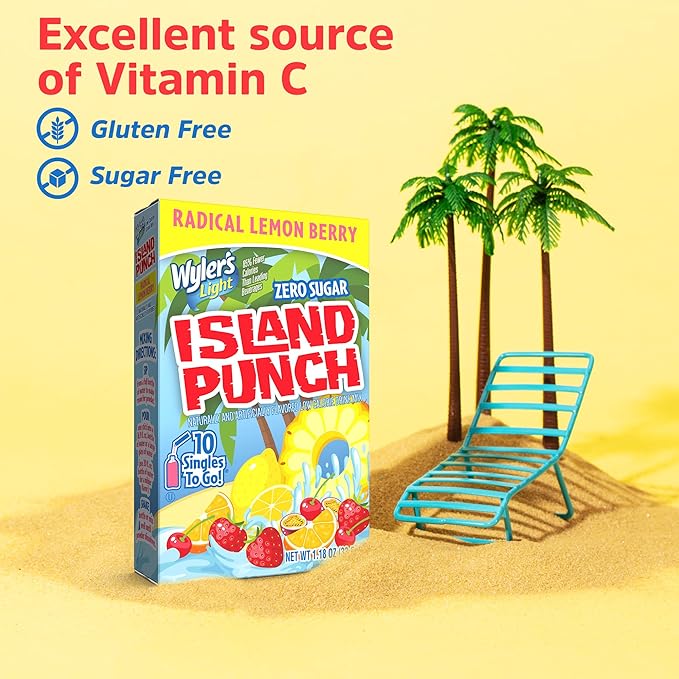 Wyler's Light Island Punch, Radical Lemon Berry, 10 CT