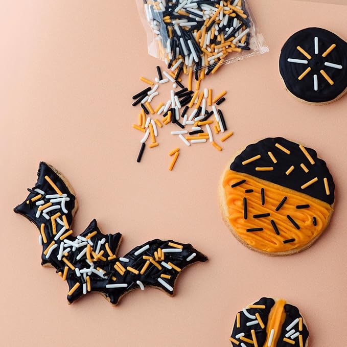 Sweets Indeed Dye-Free Halloween Frosting & Sprinkles Set ??8.22 oz | 2 Frosting Tubes (Orange &