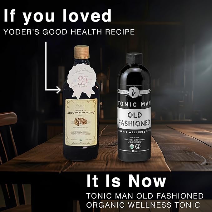 Tonic Man Old Fashioned Organic Wellness Tonic Made with Raw Apple Cider Vinegar Kosher Organic