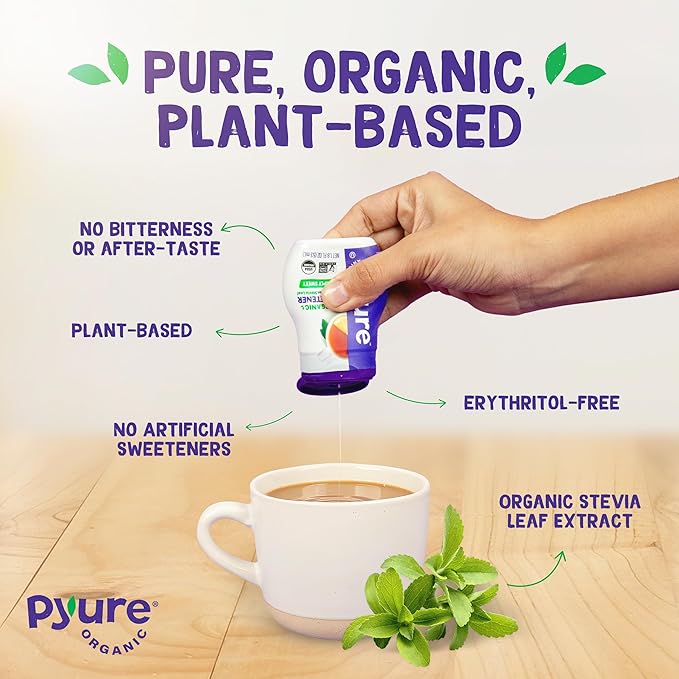 Pyure Organic Liquid Stevia Extract Sweetener ??Zero Calorie, Sugar Free, Keto Friendly
