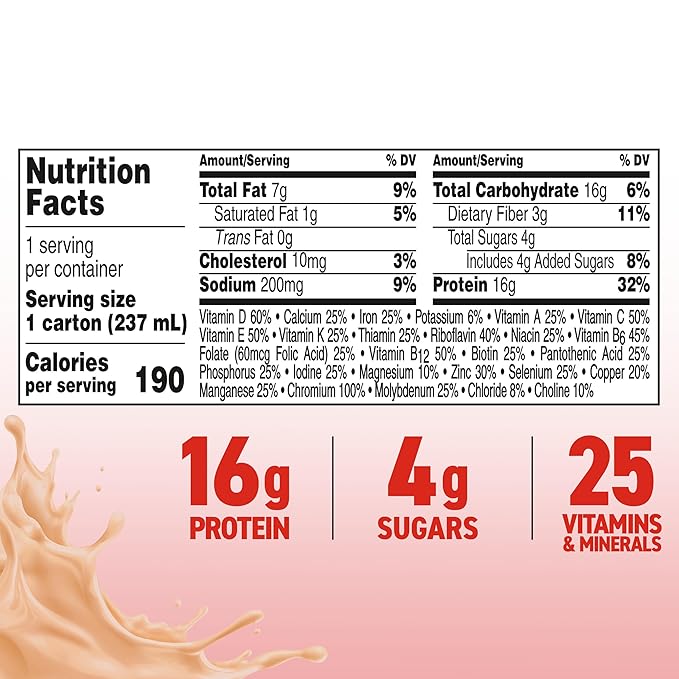 BOOST Glucose Control Ready to Drink Nutritional Drinks, Creamy Strawberry, 8 fl oz Carton (4 x 6