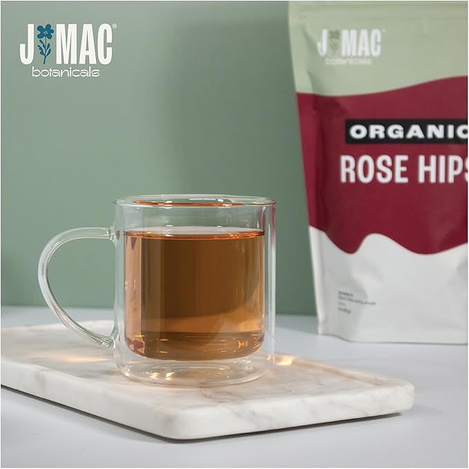 J MAC BOTANICALS Organic Rose Hips (1 Lb Bag) Whole, natural organic dried rose hips for herbal