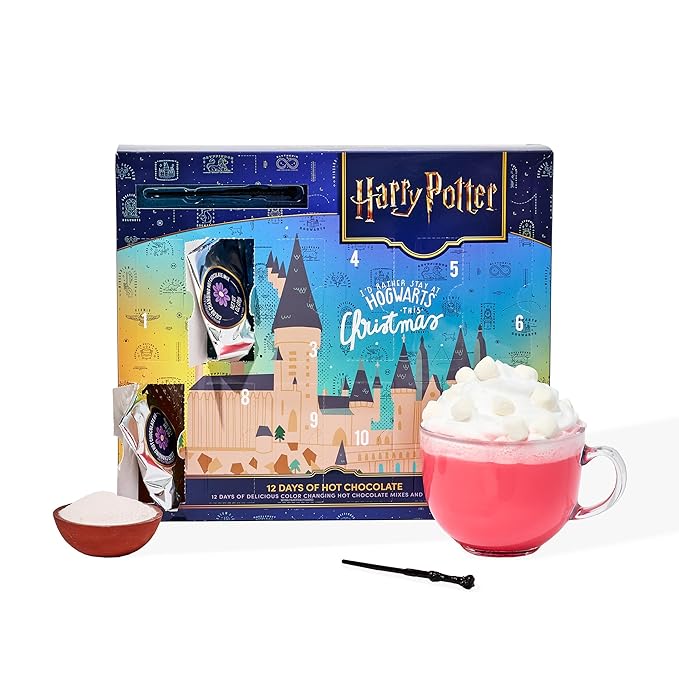 HARRY POTTER 12 Days of Hot Chocolate, Includes 12 Color-Changing Hot Chocolate Mixes in 4 Colors