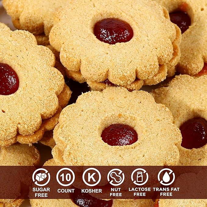 Sugar Free Cookies by Stern?™s Bakery | [10 Count] Strawberry Filled Linzer Tarts | Sugar Free