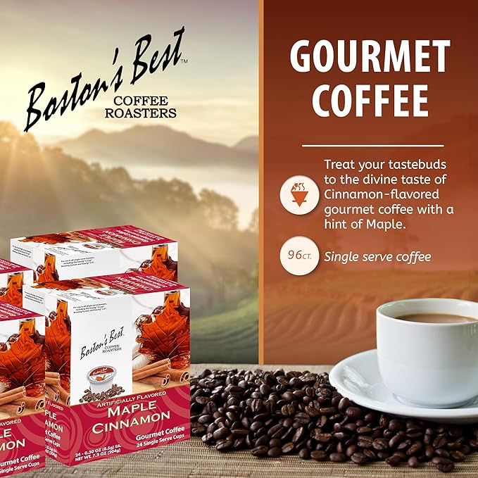 Boston’s Best - Maple Cinnamon Flavored Delicious Gourmet Coffee Compatible with Keurig Coffee