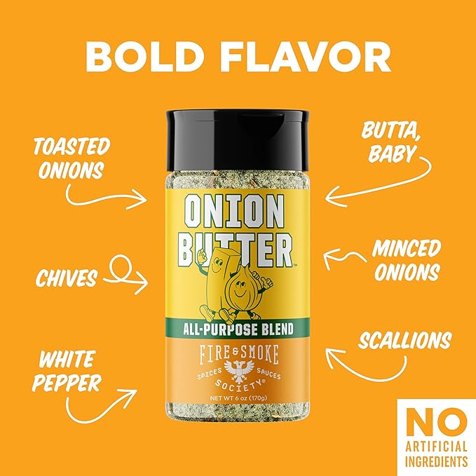 Fire & Smoke Society Onion Butter All Purpose Seasoning | BBQ Rubs for Smoking and Grilling |