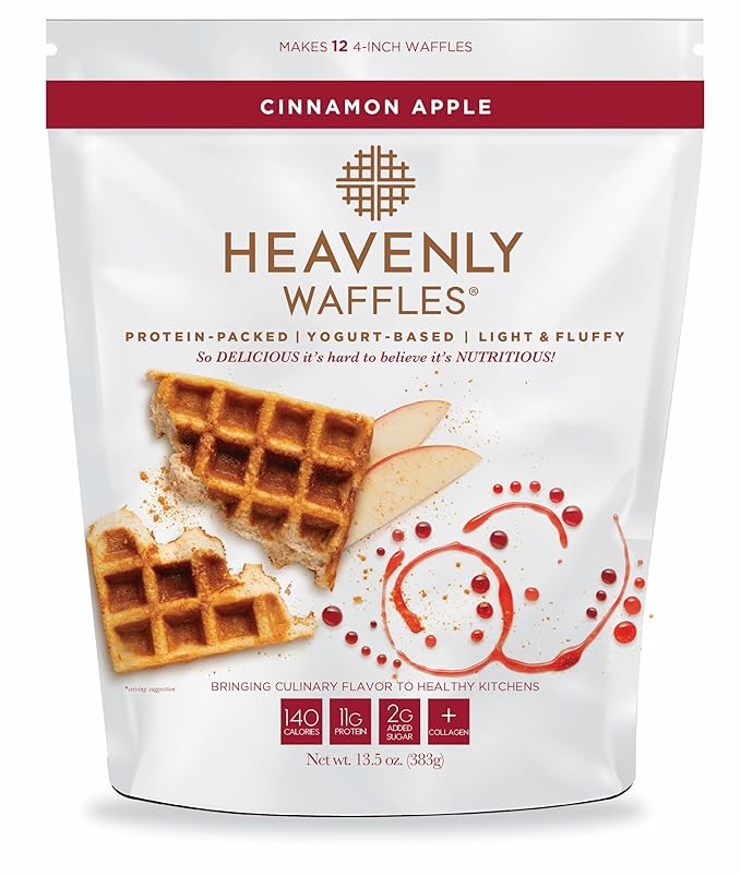 Heavenly Waffles짰 Mix, Cinnamon Apple, 11g Protein, Yogurt Based, Healthy and Nutritiously