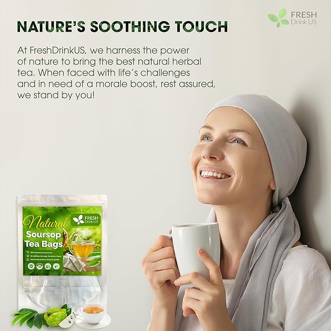FreshDrinkUS, Premium 33 Soursop Graviola Leaf Tea Bags, 100% Natural & Pure from Soursop Leaves