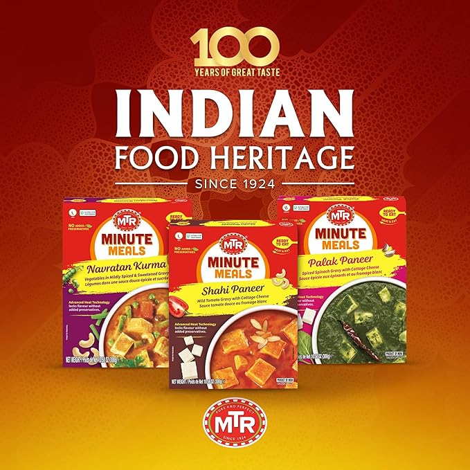 MTR - Shahi Paneer - Mild Tomato Gravy with Cottage Cheese - Authentic Indian Flavors - Flavorful