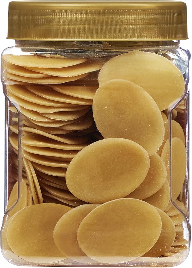 Rani Pani Puri Coins (Uncooked, Microwaveable Wheat Semolina Coins) 14oz (400g) w/Pani Puri Masala
