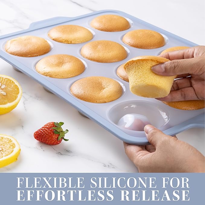 COOK WITH COLOR 17 Pc. Silicone Baking Pan Set - Non-Stick & Easy Clean Silicone Muffin Pans for