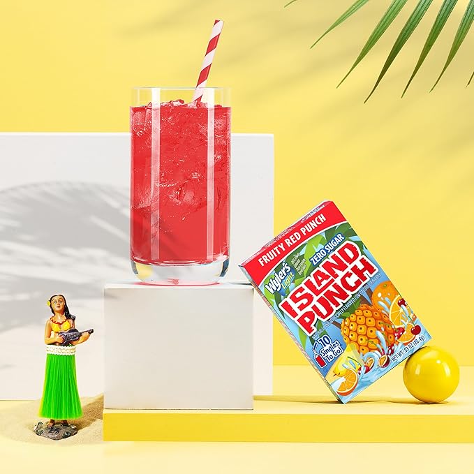 Wyler's Light Island Punch Singles To Go, Water Drink Mix, Fruity Red Punch, 10 Count, Pack Of 12