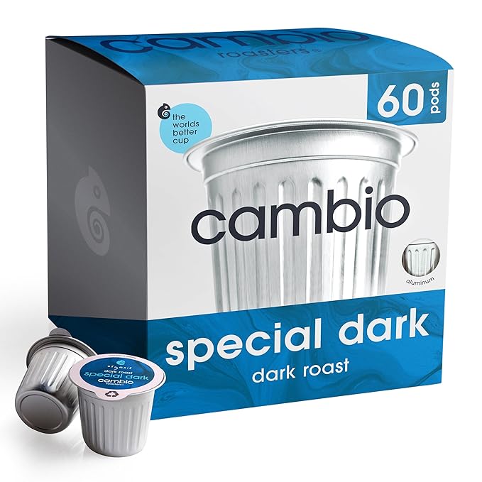 Cambio Roasters Premium Dark Roast Keurig Organic Coffee K Cups, Only Aluminum Keurig Coffee Pods