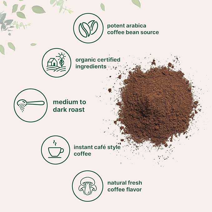 Organic Instant Coffee, 1lb Powder | Premium Arabica Coffee Beans Source | Medium to Dark Roast |