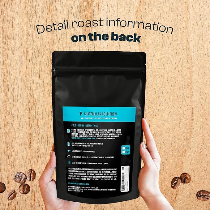 Organic Cold Brew Coffee - Guatemalan Coffee Beans Crafted For Cold Brewing - Ground, Medium Roast