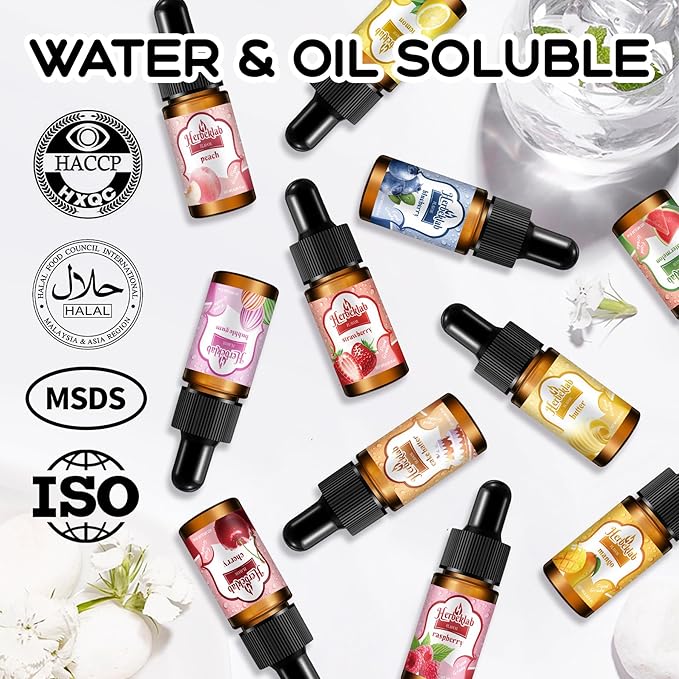 Food Flavoring Oil - Herbeklab Candy Flavoring for Candy Making 12 x 0.35 Fl Oz Extracts and