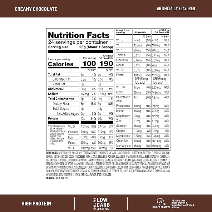SlimFast High Protein Meal Replacement Shake Powder, 12 Servings (Pack of 2), Advanced Nutrition