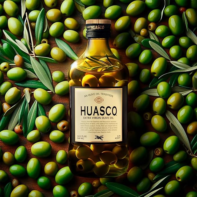 Extra Virgin Olive Oil by HUASCO |First Cold Press - From Chile, 33.8 Fl Oz (1000 Ml)