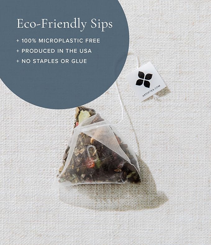 Art of Tea | French Lemon Ginger | 50 Eco Friendly Pyramid Tea Bag Sachets