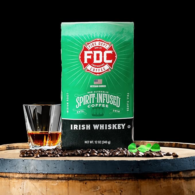 Fire Department Coffee - Gives Back to Firefighters - Irish Whiskey Infused Ground Coffee - Medium