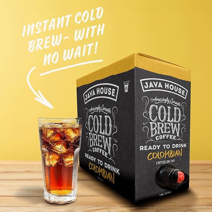 Java House Cold Brew Coffee on Tap – Premium 100% Arabica Medium Roast – Smooth Colombian Flavor