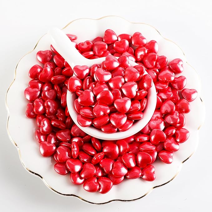 Kasvan Mixed Heart Shapes Sprinkles - Edible Candy Pearls 130g/4.58 Oz, Mix Size, Baking Cake