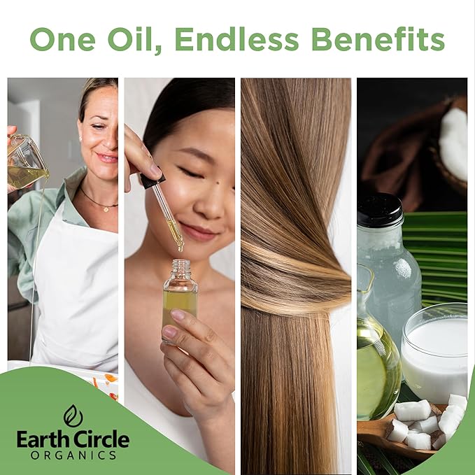 Earth Circle Organics Premium Ultra Pure Extra Virgin Organic Coconut Oil, Cold Pressed, Baking