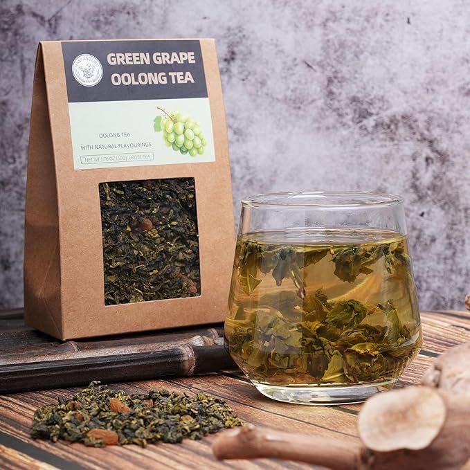 HANFANGLING Green Grape Oolong Tea - Premium Loose Leaf Tea with Natural Green Grape Flavor, 100%