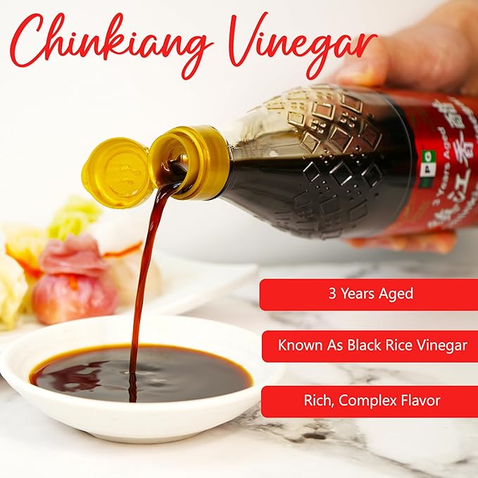 NPG Chinkiang Vinegar 19.61 Fl Oz (580ml), 3 Years Aged Zhenjiang Black Rice Vinegar, Naturally
