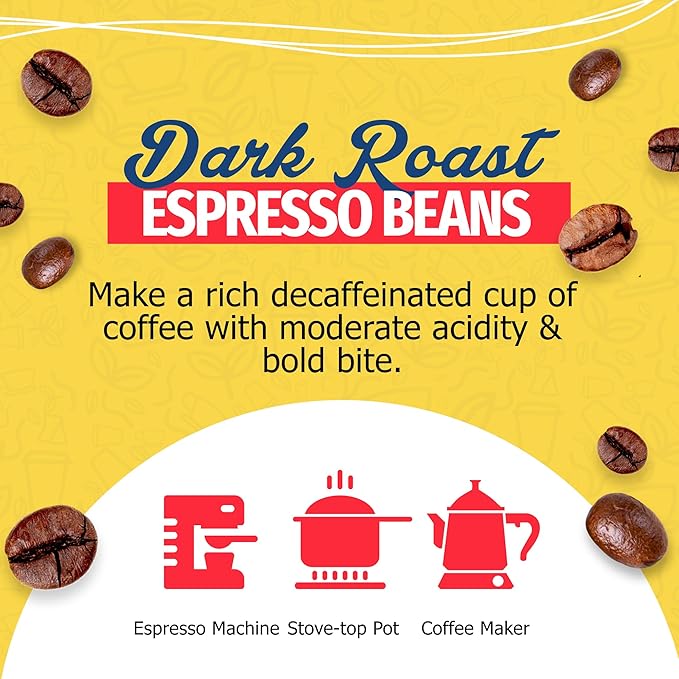 Café Aroma Decaf Dark Roast Espresso Ground Coffee, Authentic Cuban Style Coffee, Vacuum Sealed