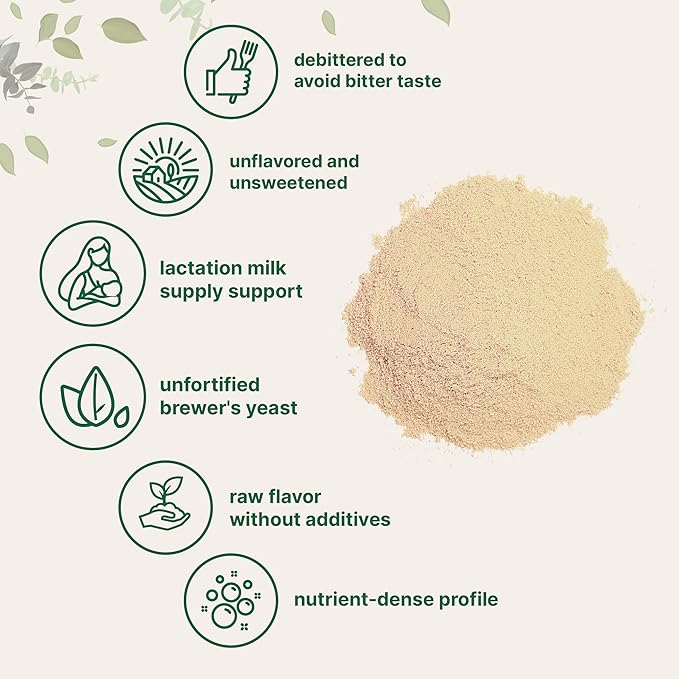 Brewers Yeast Powder for Lactation, 3lbs (90 Servings) | Debittered Brewers Yeast for Breastfeeding