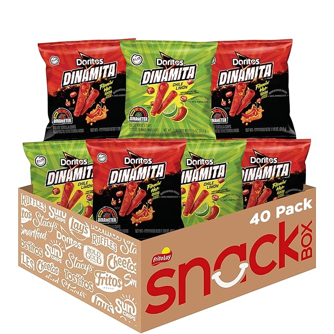 Doritos Dinamita Spicy Rolled Tortilla Chips, Chile Limon and Flamin' Hot Queso Flavored Variety