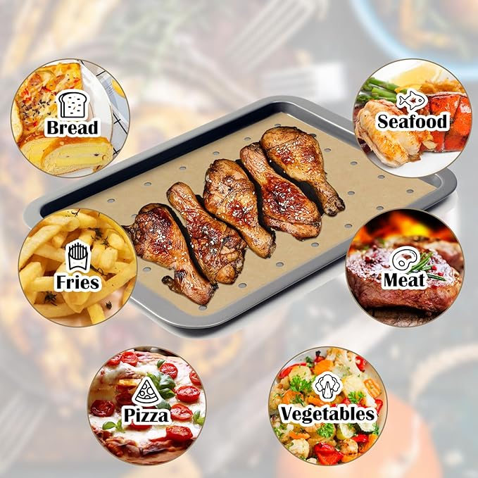 120 Sheets Air Fryer Oven Liners 11 x 12 Disposable Air Fryer Parchment Paper Liners Rectangle Non
