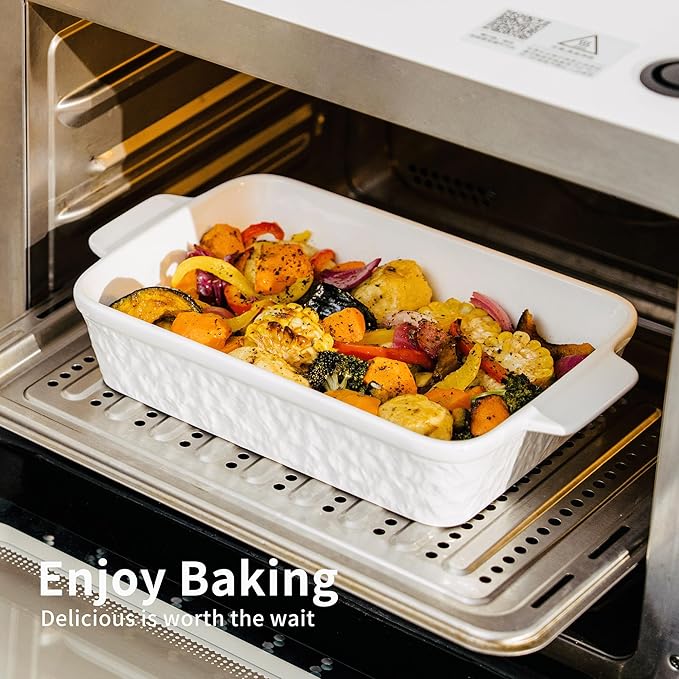 Casserole Dishes for Oven, Baking Dishes, Ceramic Bakeware Sets of 4, Rectangular Baking Pan Set