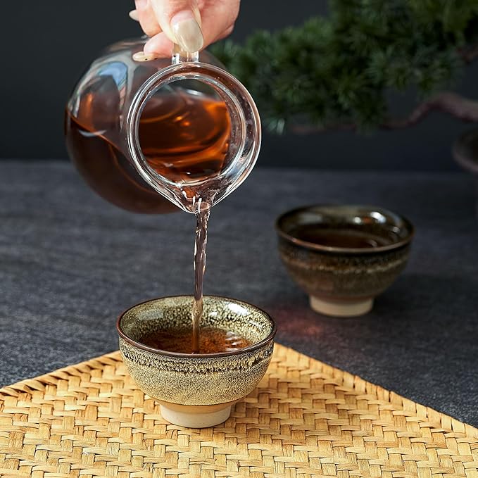Skyley 6 Pieces Korean Soju Shot Glasses Sets Porcelain Cups Korean Ceramic Cups Tea Accessories