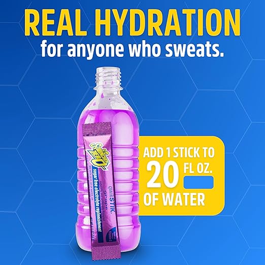 Sqwincher Zero Qwik Stik, Sugar Free, Low Calorie, Low Sodium Electrolyte Replacement Powder