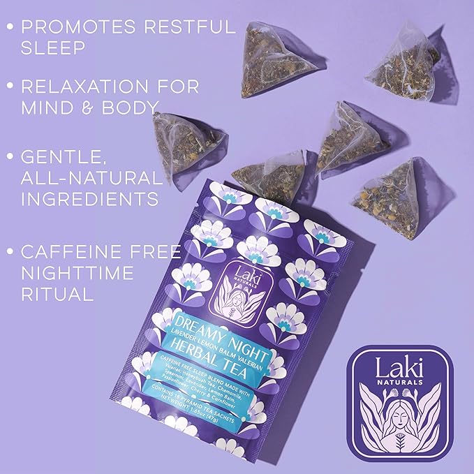 Dreamy Night Sleep Tea (1.65 oz, Pack of 18 Tea Bags) ??Sleepytime Calming Caffeine Free Tea Herbal