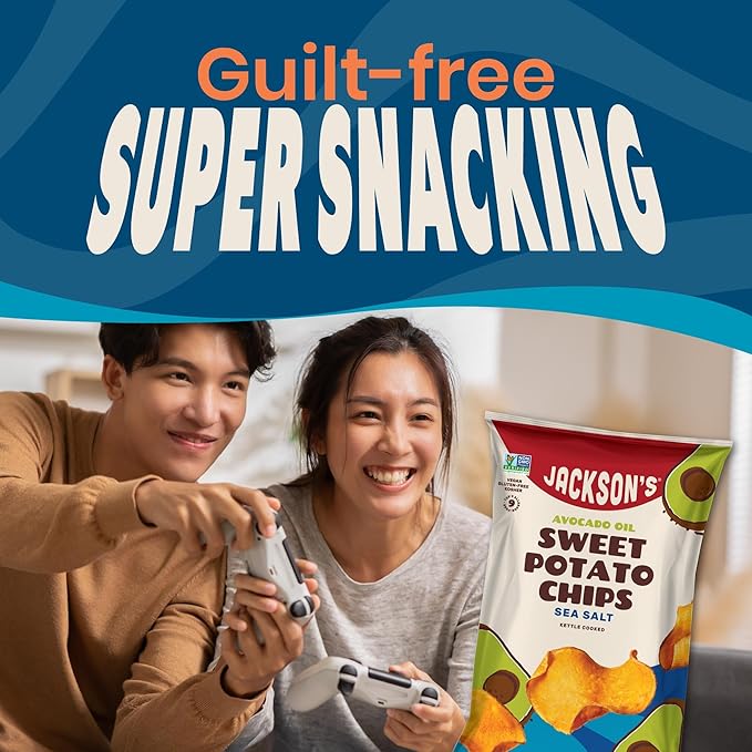 Jackson???Sweet Potato Kettle Chips Avocado Oil Variety Pack made with Premium Oils (7oz, Pack of
