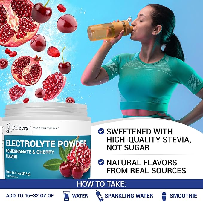 Dr. Berg Zero Sugar Hydration Keto Electrolyte Powder - Enhanced w/ 1000 mg of Potassium & Real