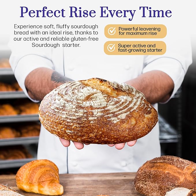 Gluten Free Sourdough Starter - 100+ Year Old Dehydrated Heirloom Style Sourdough Starter Kit for