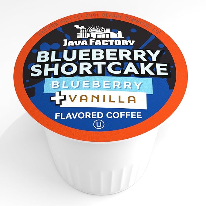 Java Factory Coffee Pods Blueberry Flavored Coffee for Keurig K-Cup Brewers, Blueberry Shortcake